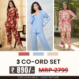 3-Piece Co-ord Set Combo for Women – Trendy, Stylish & Versatile | CD-32