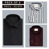 Shirt Happens: 3-Pack Men’s Stylish Formal Shirts – 100% Cotton, Full Sleeves with Pockets (FS-72)