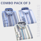 Premium Imported 100% High Quality Striped Shirt | Full/Half Sleeve | With Pocket | (FS-119)