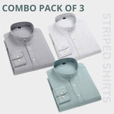 Premium Imported 100% High Quality Striped Shirt | Full/Half Sleeve | With Pocket | (FS-122)