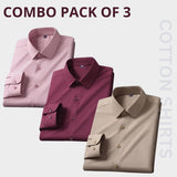 Premium Imported 100% High Quality Cotton Formal Men’s Plain/Solid Shirts| Full/Half Sleeve | With Pocket |  (FS-145)