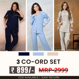 3 Co-ord Set Combo for Women | Stylish & Versatile  | CD-05
