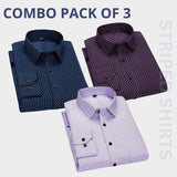 Premium Imported 100% High Quality Striped Shirt | Full/Half Sleeve | With Pocket | (FS-114)