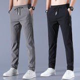 🔥Buy1 Get 1 Free💥🤩PREMIUM MEN'S HIGH STRETCH SKINNY LYCRA PANTS(Black & Gray) 🔥 (L-01)
